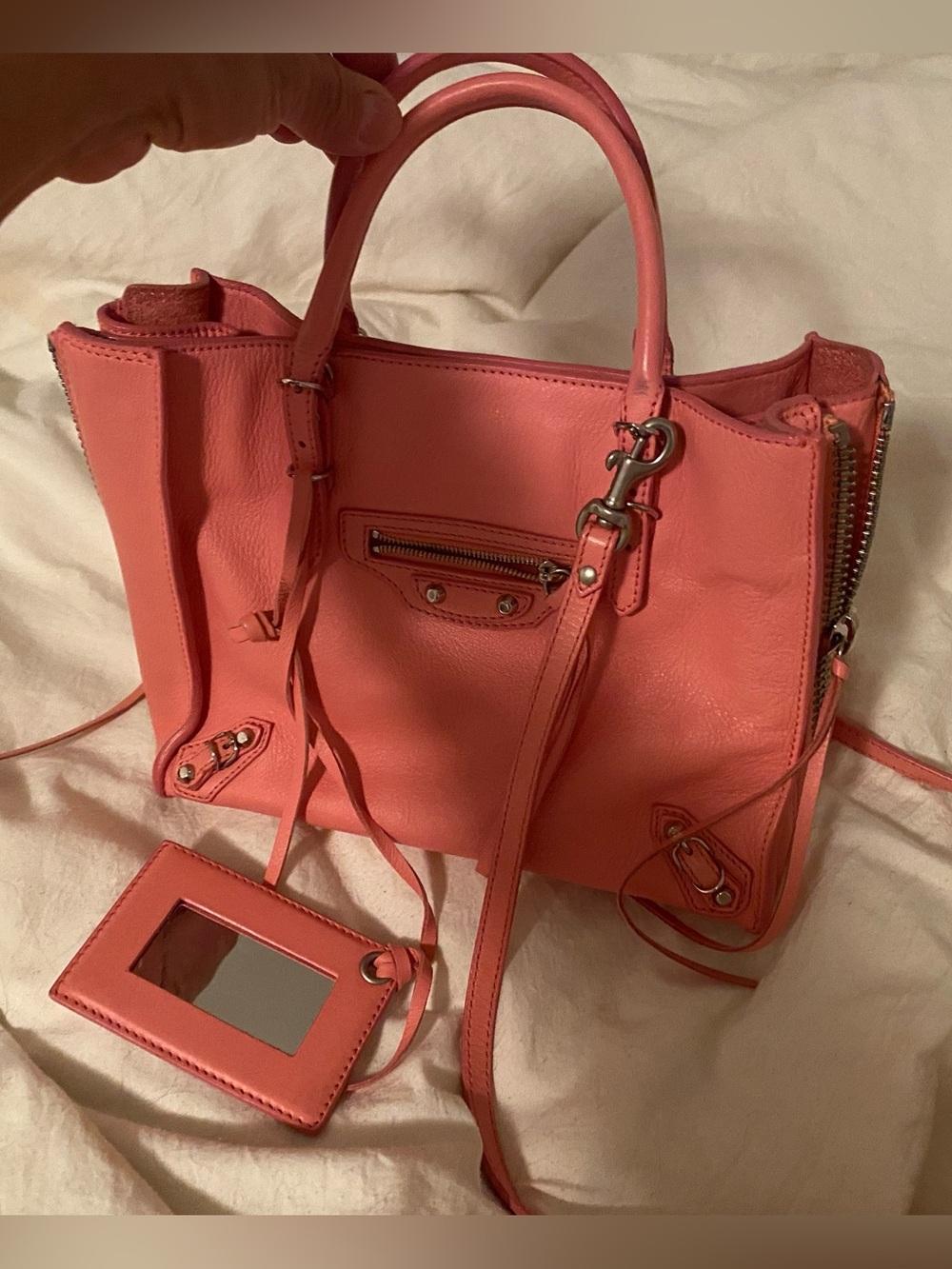 Balenciaga Pink Leather Shoulder Bag